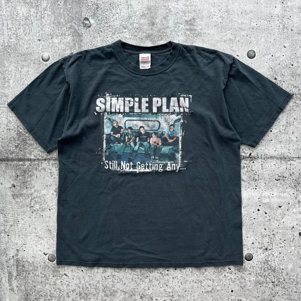 Vintage Simple Plan T-Shirt Men Large Black Still Not Getting Any Punk Rock Y2K